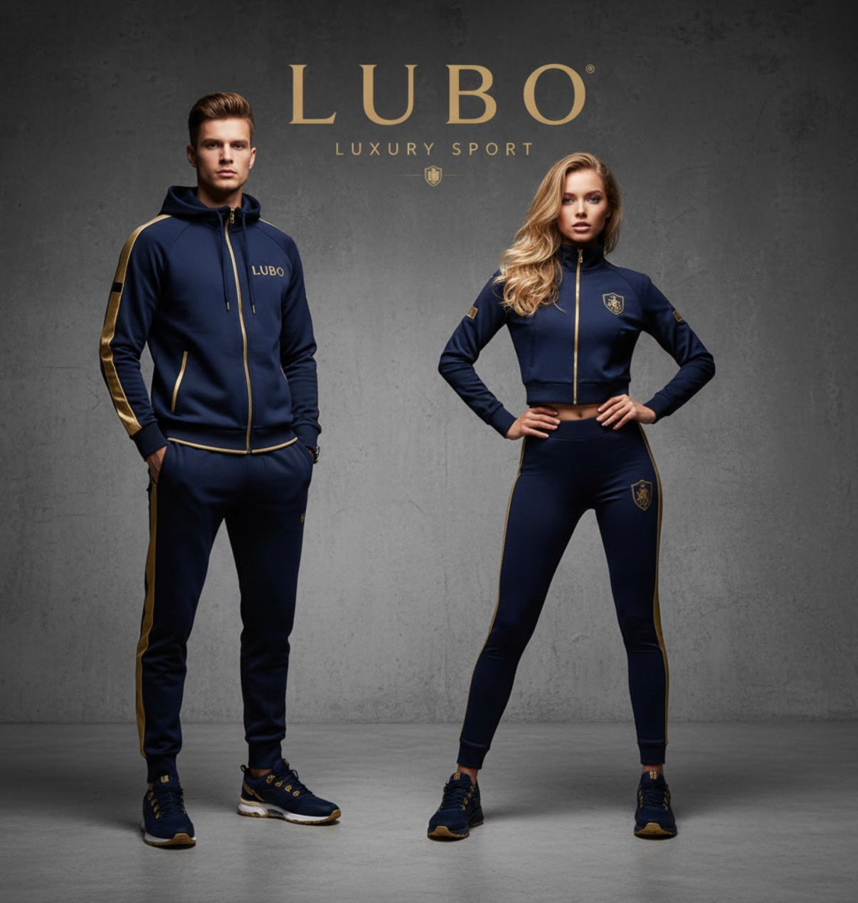 LUBO Royal Tracksuit Set — Navy/Gold